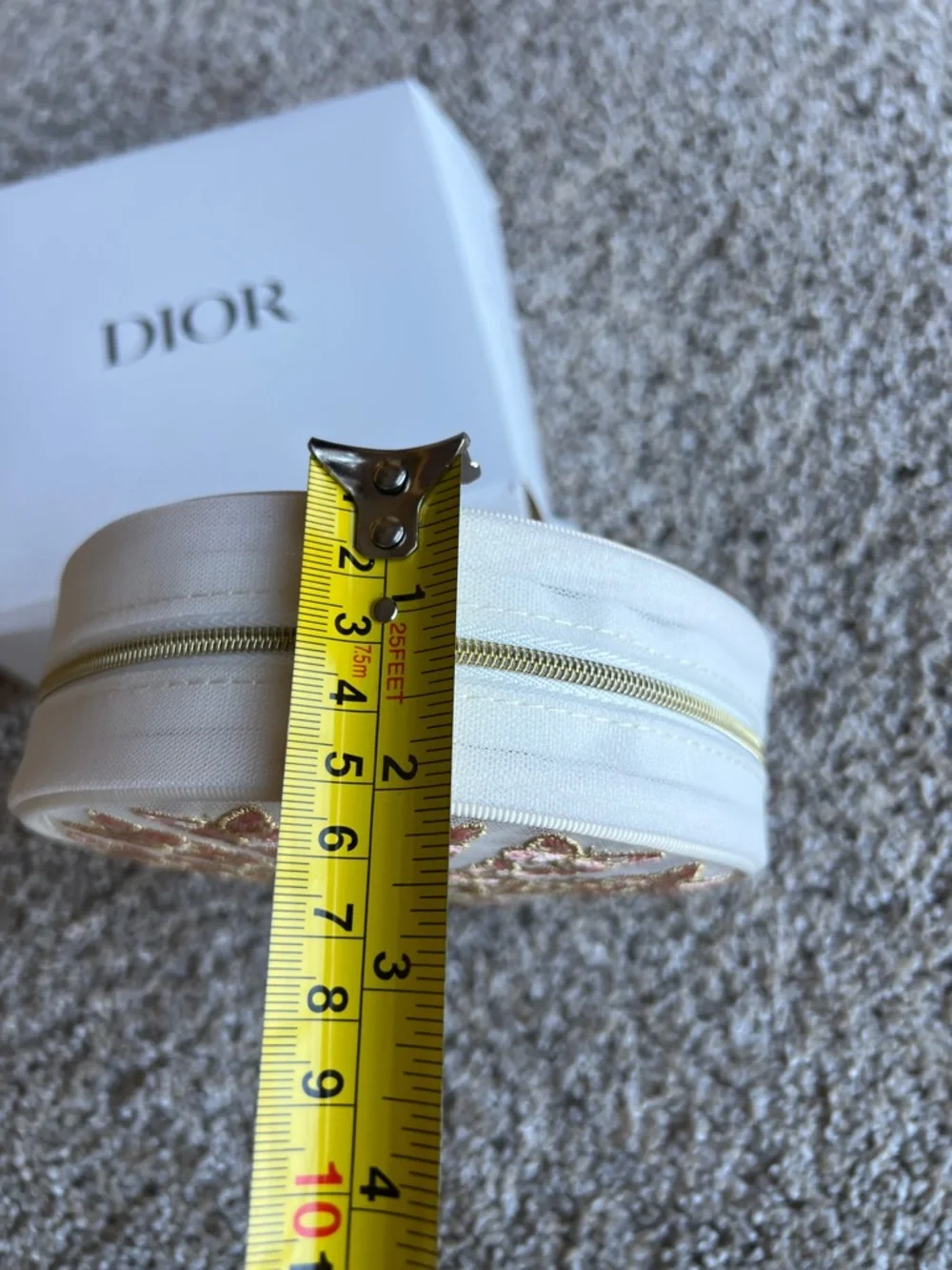 Dior White & Pink Embroidered Butterfly Mesh Pouch NIB - Picture 9 of 10